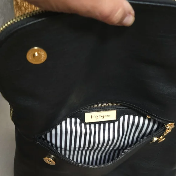 Black Leather Backpack with Tassel - Picture 12 of 14